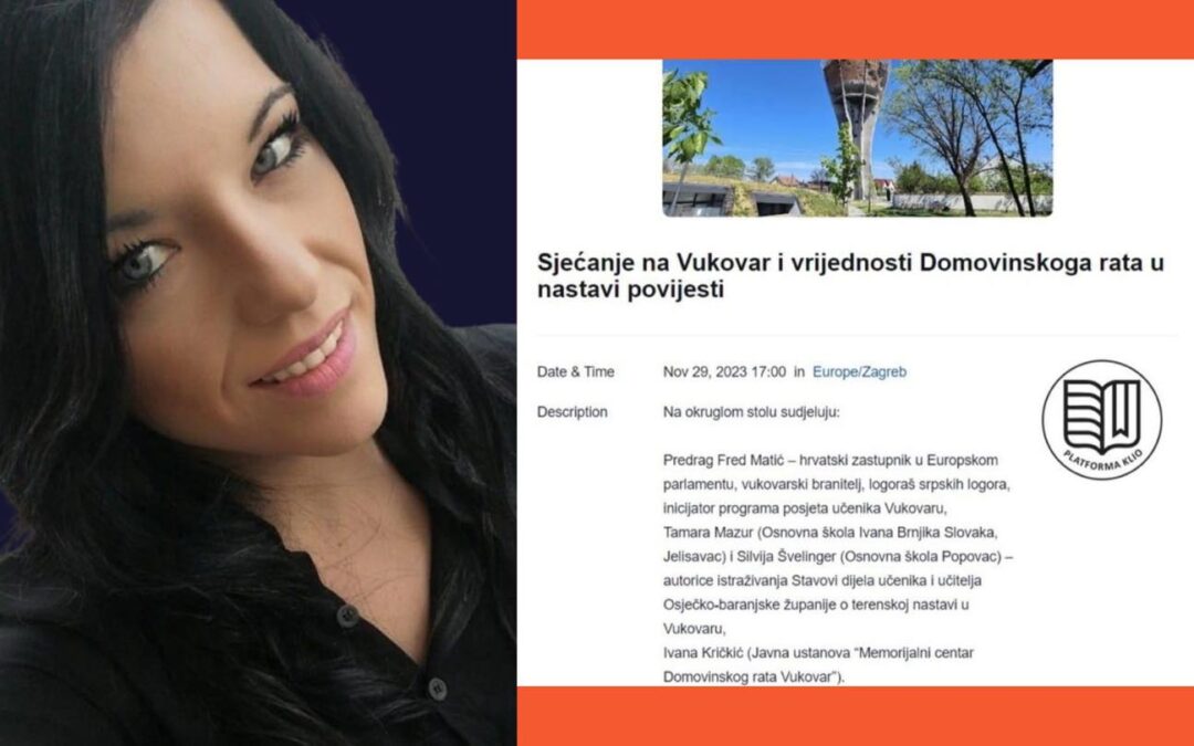 Učiteljica Silvija Švelinger sudjelovala na okruglom stolu “Sjećanje na Vukovar i vrijednosti Domovinskoga rata u nastavi povijesti”