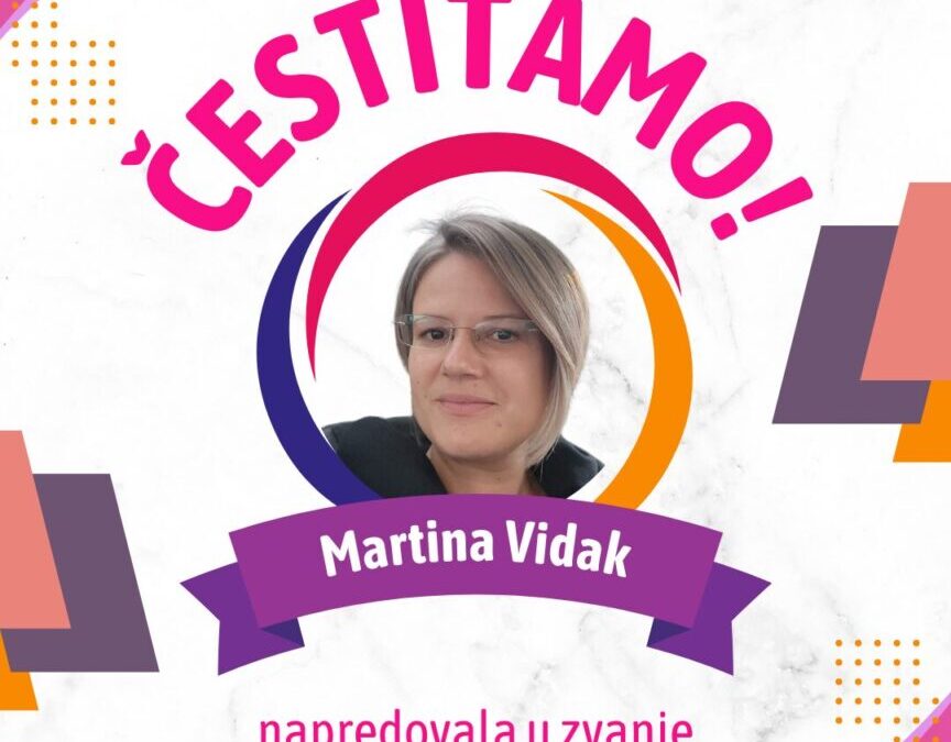 Učiteljica Martina Vidak napredovala u zvanju